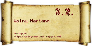 Wolny Mariann névjegykártya